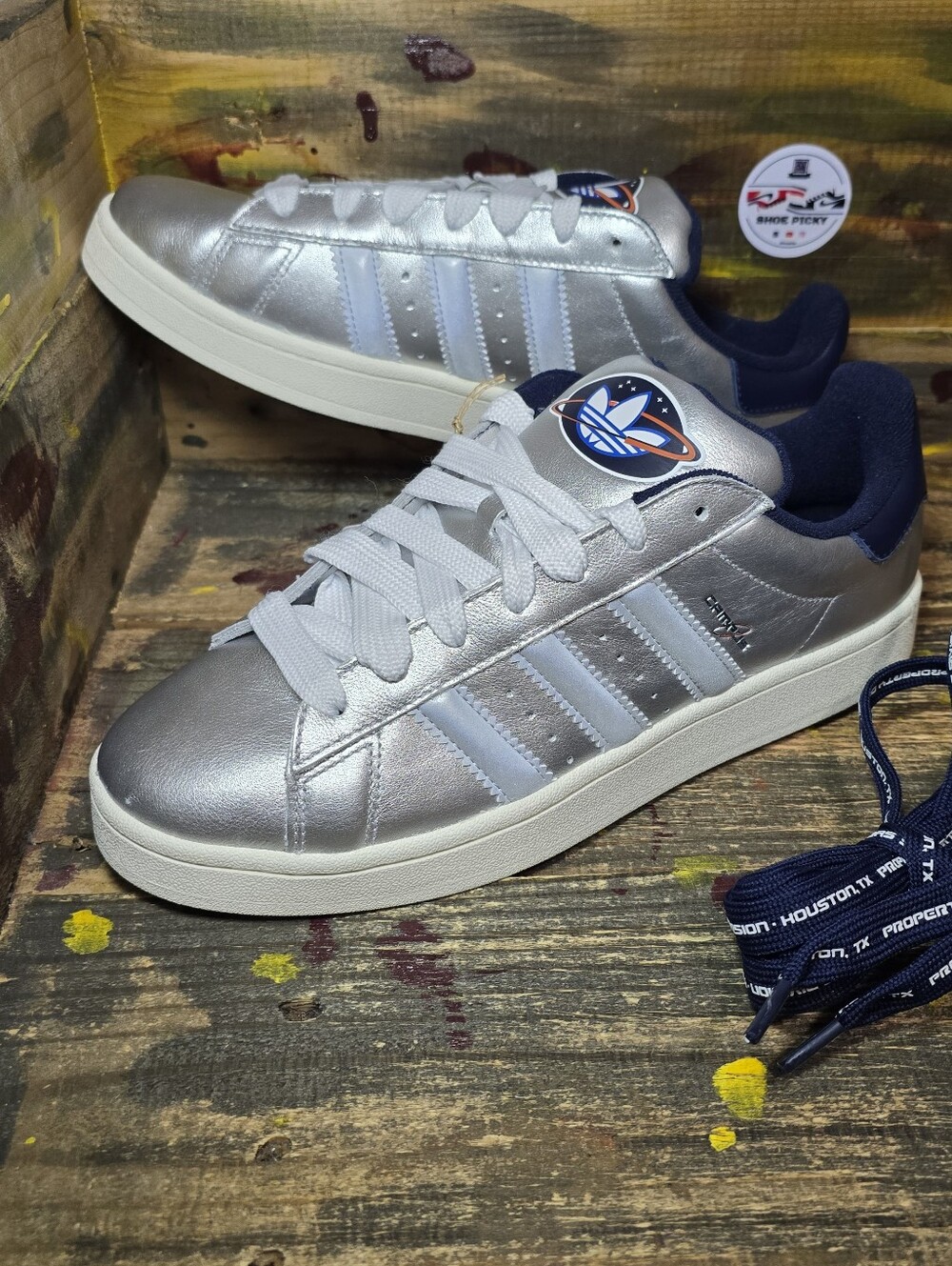 adidas Originals Campus 00s Houston Space Silver Metallic KJ3830 Men's Size 11
